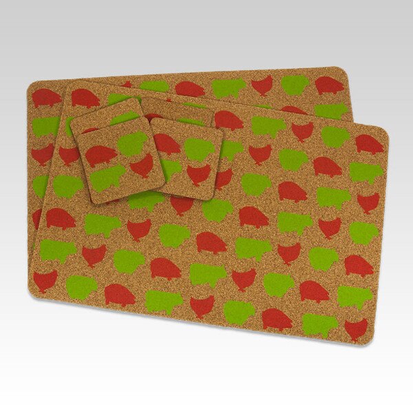 Cork Placemat Set Farm Collection