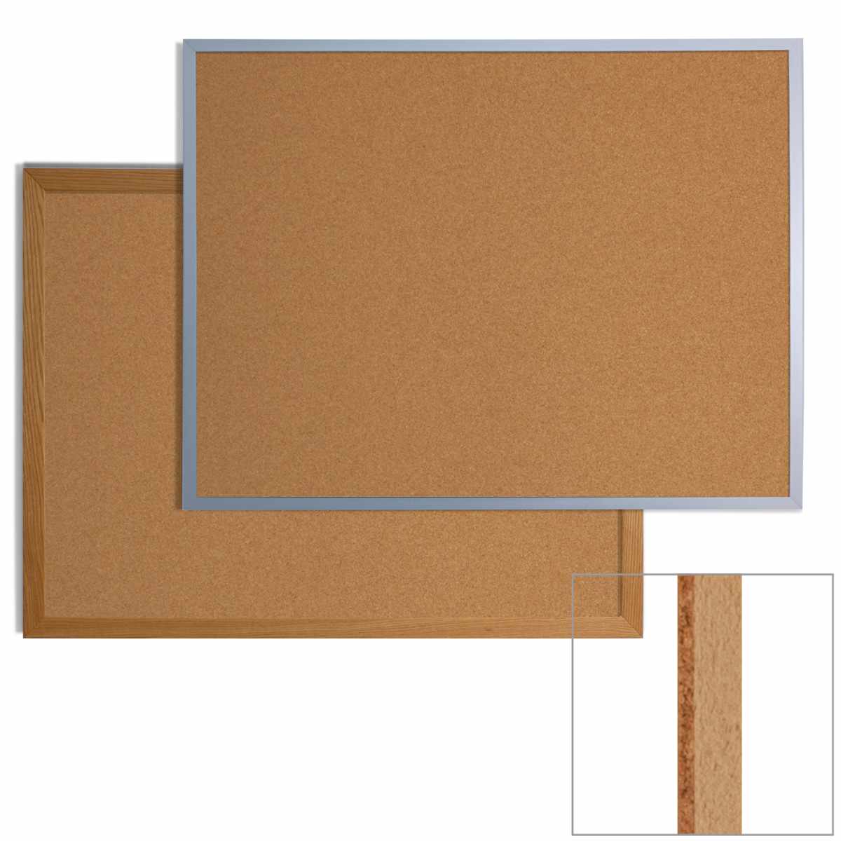 26"x18" Edwin Wood Frame Natural Cork Board Gray - Amanti Art: Wall - View #3